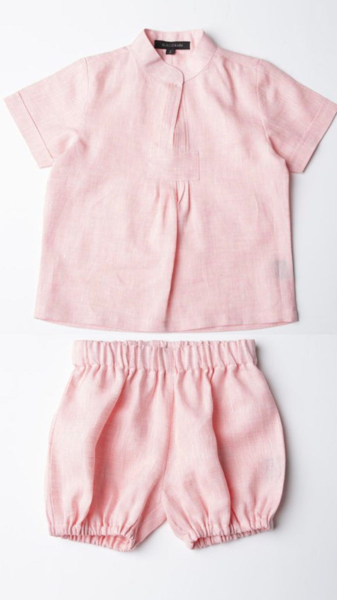 Linen Bloomer Set - Rose